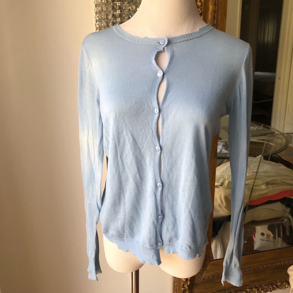Antipast Japan baby blue cotton knit cardigan size Xs